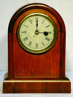 Round top cottage clock with rosewood case