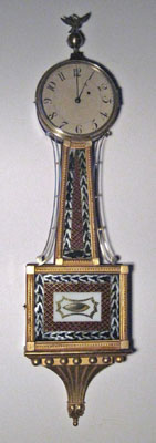 Mahogany gilt front presentation patent timepiece attributed to Aaron Willard, Boston, circa 1810