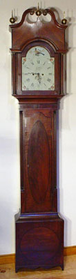 Mahogany inlaid tall case clock made by Asa Whitney, New York City, circa 1800
