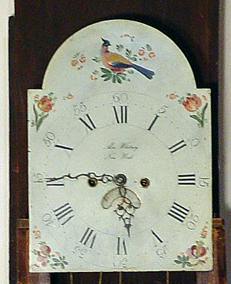 Mahogany inlaid tall case clock made by Asa Whitney, New York City, circa 1800