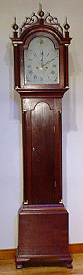 Cherry Federal tall case clock made by Silas Parsons, Swanzey, New Hampshire, circa 1790