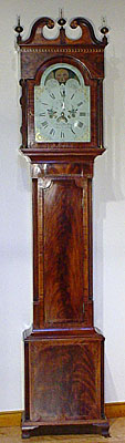 Federal mahogany inlaid tall case clock by Solomon Parke, Philadelphia, circa 1800