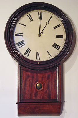 Fine walnut timepiece regulator attributed to Martin Cheney, Montreal, circa 1820-1825
