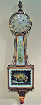 Mahogany and Gilt front presentation patent timepiece, Massachusetts origin, circa 1820